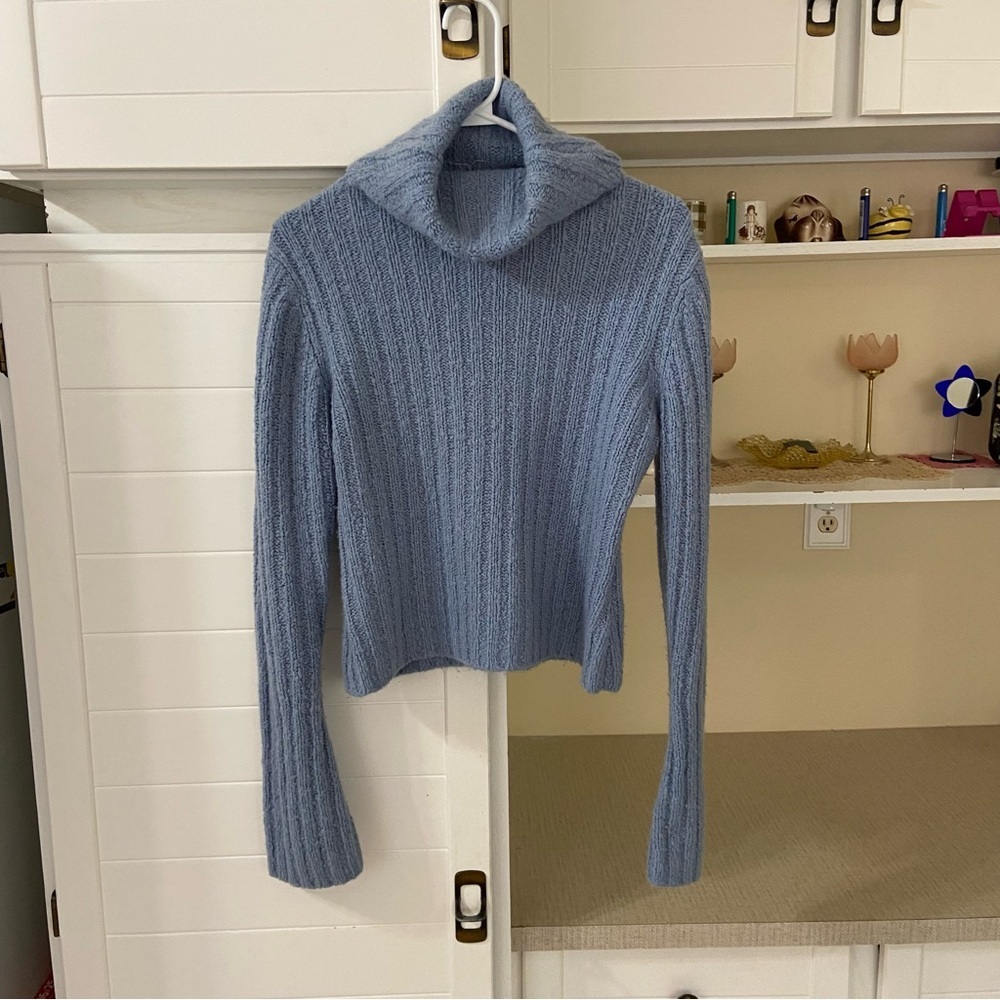 Vintage Blue Turtleneck Sweater